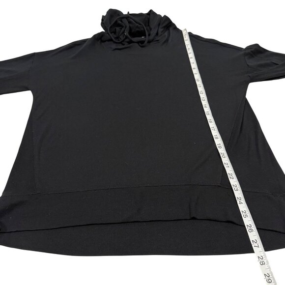 Athleta Studio Ribbed Hoodie Pullover Black Size M - Picture 9 of 10